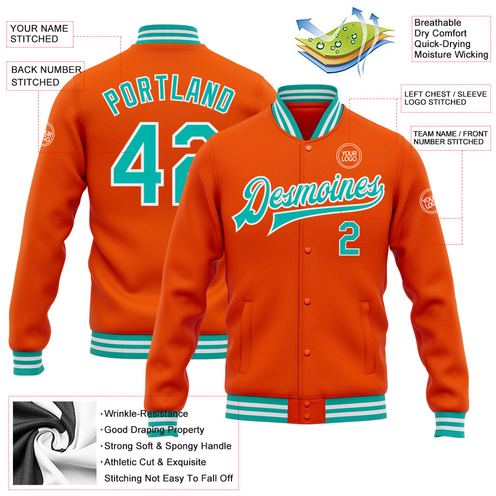 NFL Miami Dolphins Custom Name Orange Aqua Skull Baseball Jersey