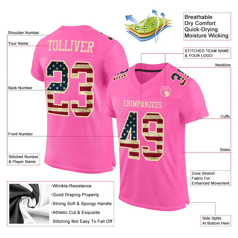  Custom Football Jersey, Football Shirt, Football Jerseys for  Women, Football Jerseys for Men, Custom Pink Vintage USA Flag-City Cream  Football Jersey, Football Shirts for Men, Football Gifts : Clothing, Shoes 