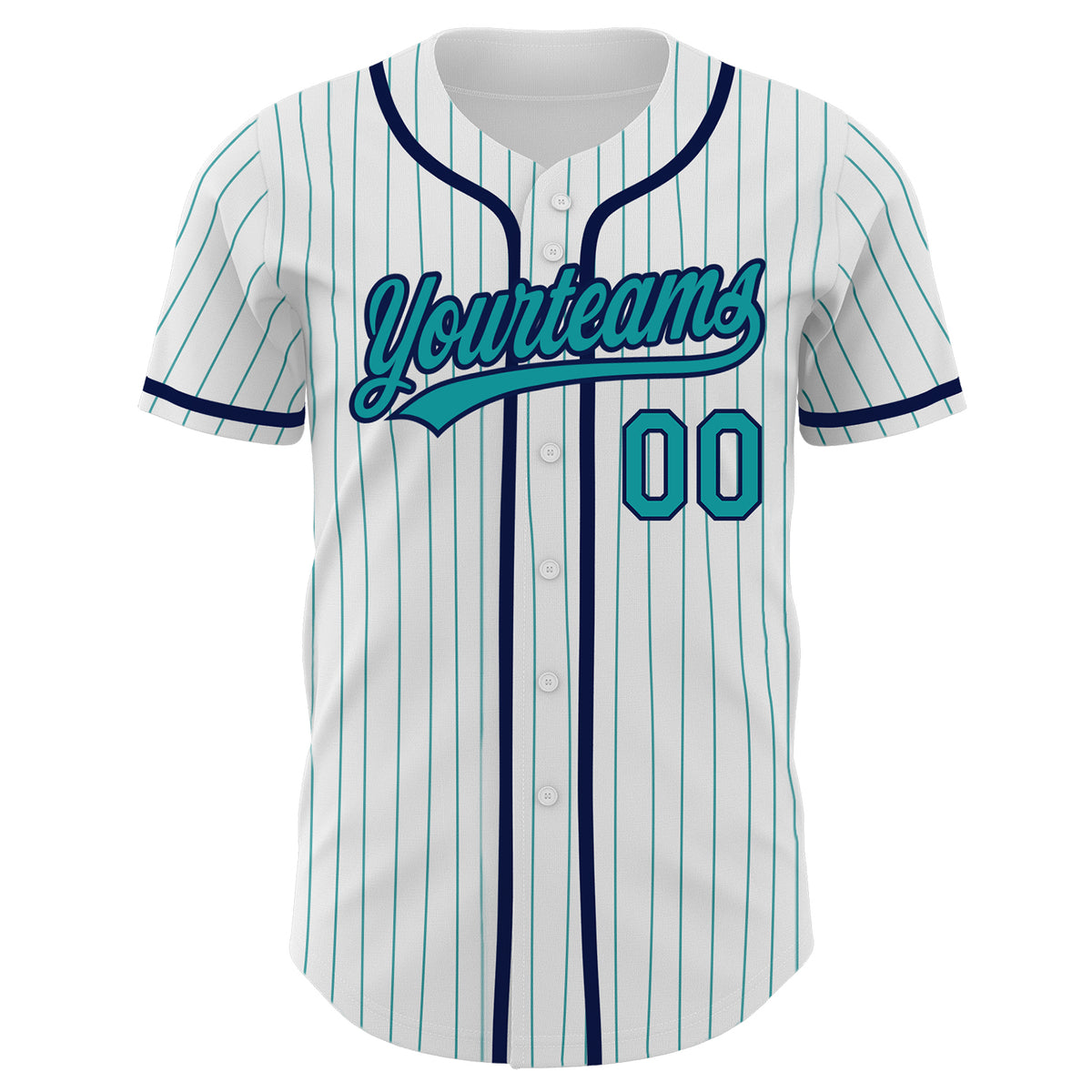 Custom Teal Navy-White Classic Style Authentic Baseball Jersey