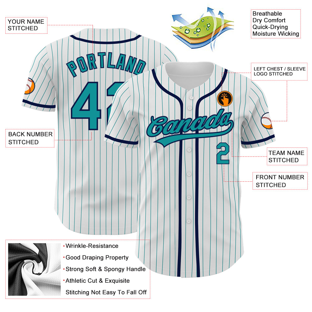 Custom Teal Gray-Navy Baseball Jersey