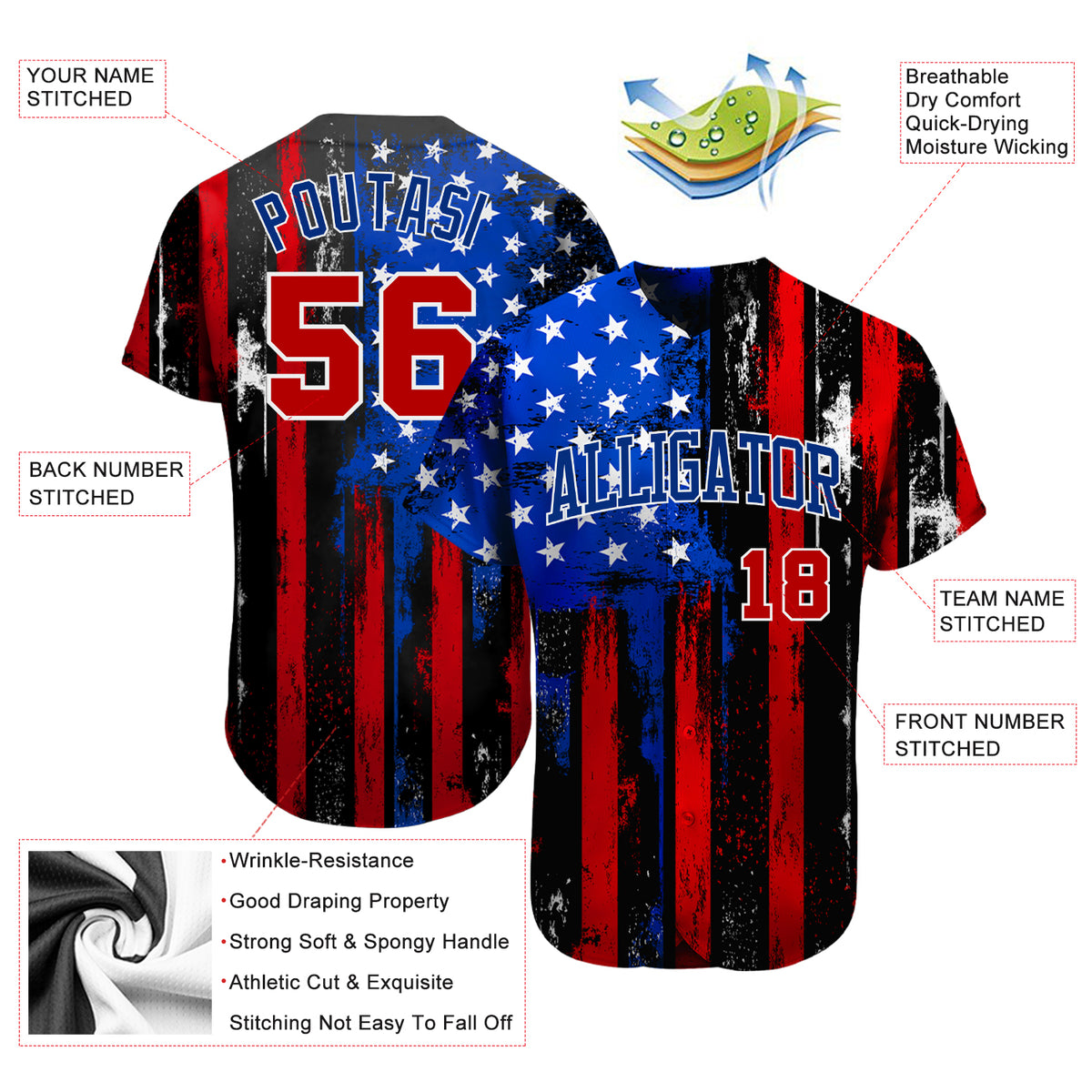 Black Red-White CUSTOM Baseball Jersey -  Worldwide Shipping