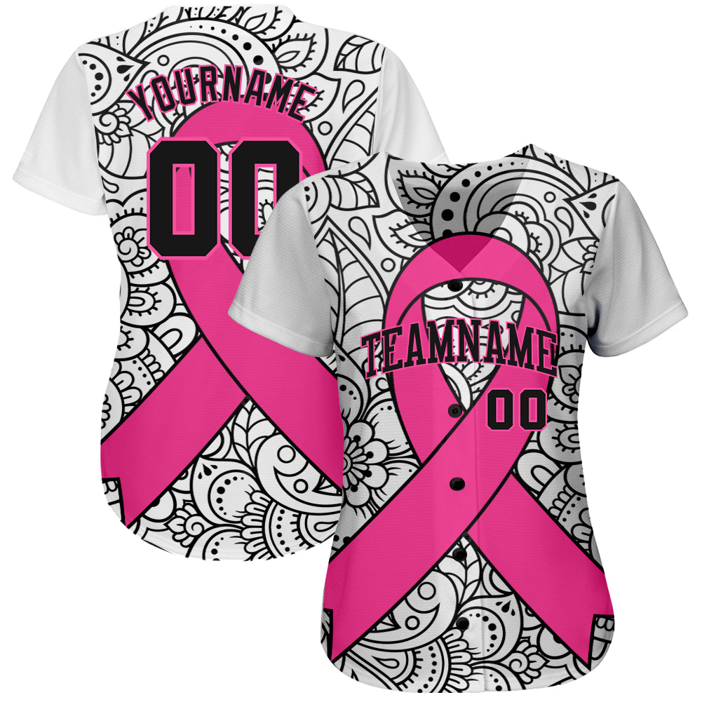 Cheap Custom 3D Pink Ribbon Breast Cancer Awareness Month Women Health Care  Support Authentic Baseball Jersey Free Shipping – CustomJerseysPro