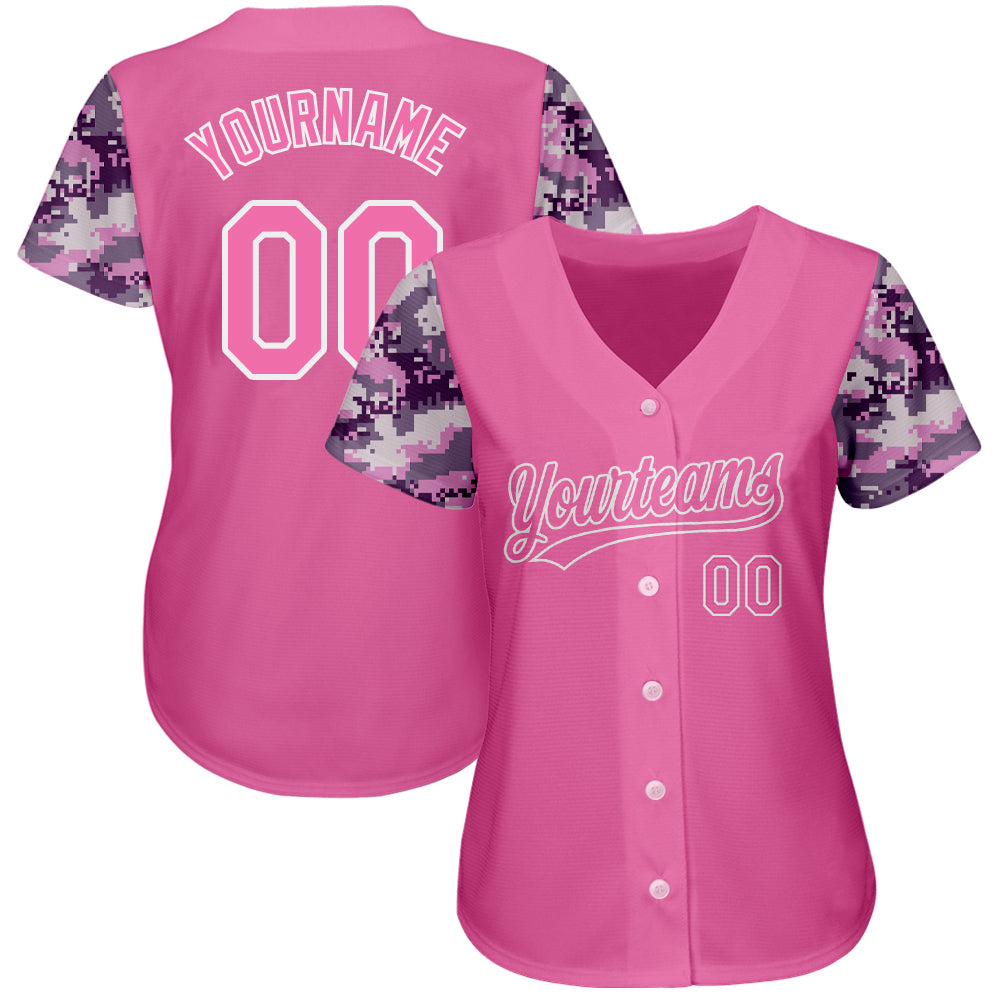 Pink camo cheap softball jerseys