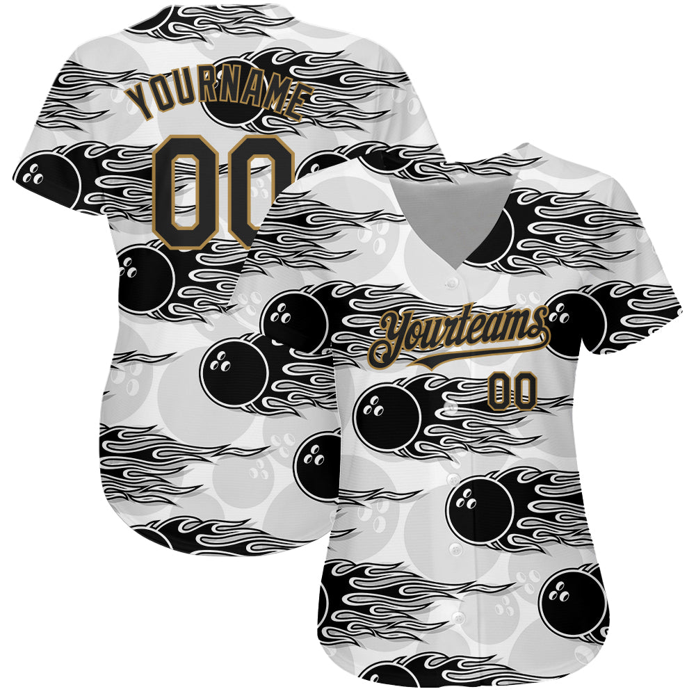 Custom Baseball Jersey White Purple-Gray 3D Pattern Design Bowling Ball Authentic Women's Size:S