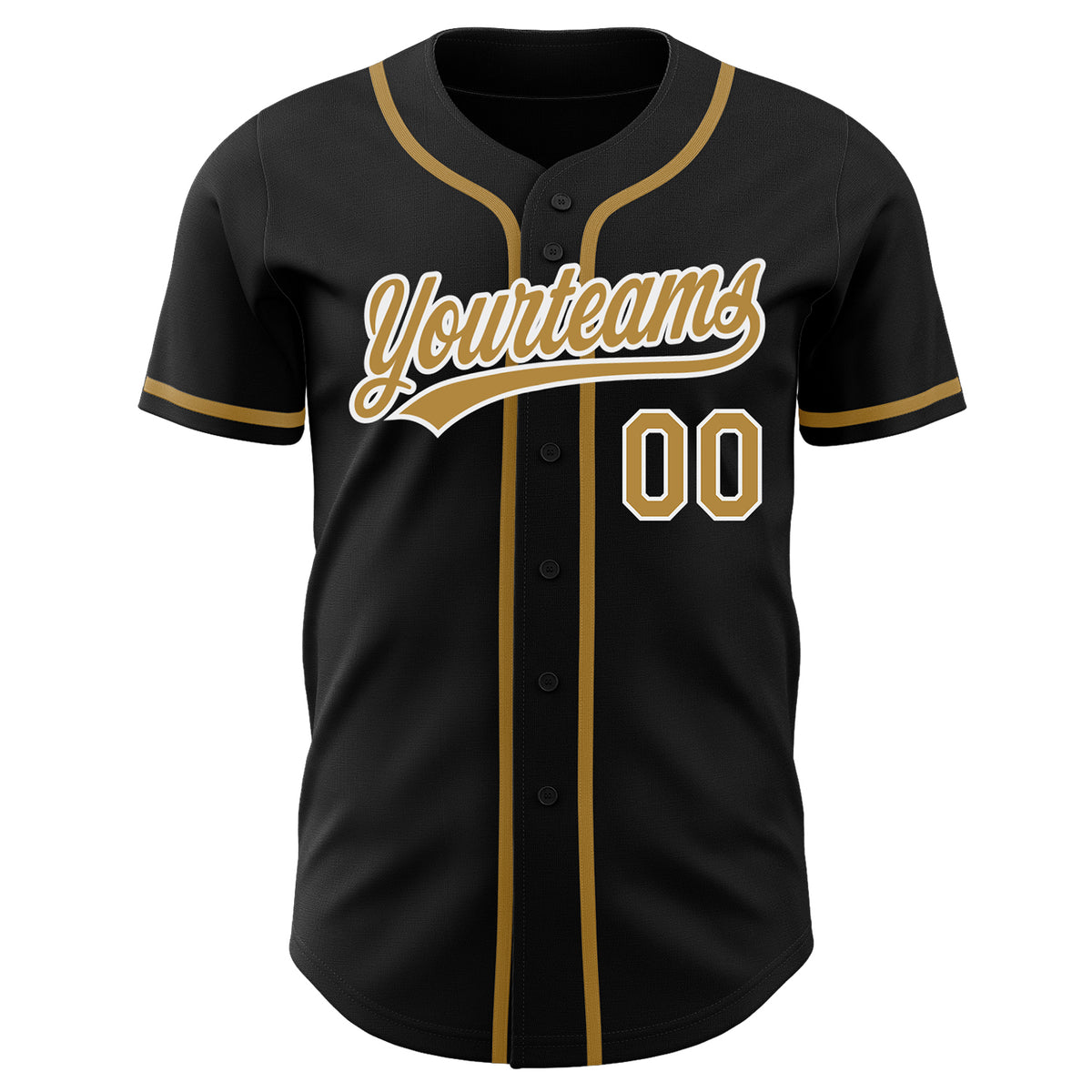 Custom Black Old Gold-White Authentic Baseball Jersey Women's Size:M