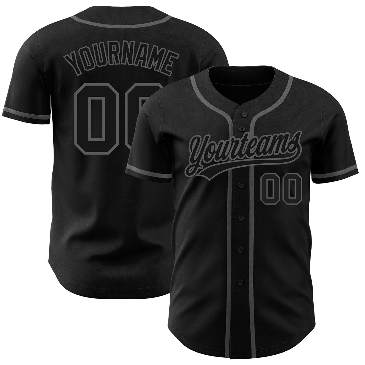 Custom Black BlackDark Gray Authentic Baseball Jersey Free Shipping