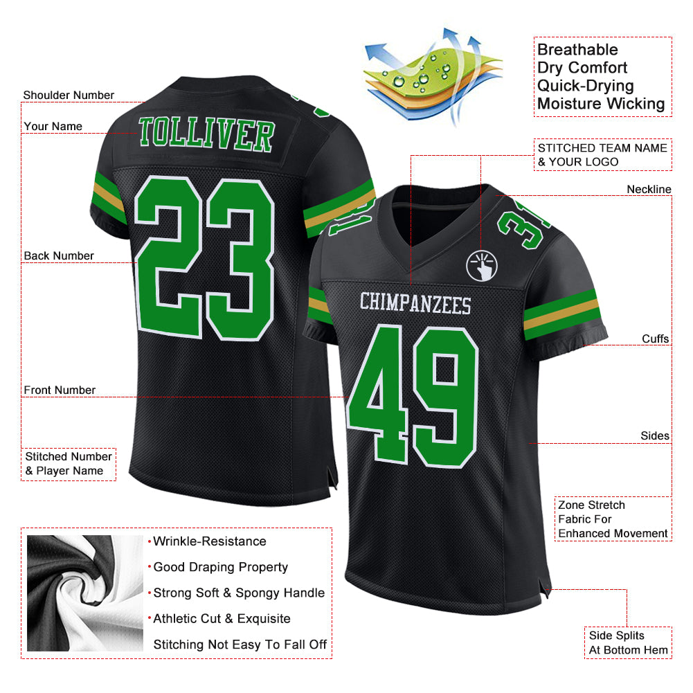 Seahawks Throwback & Gold Cool Base Custom Jersey - All Stitched