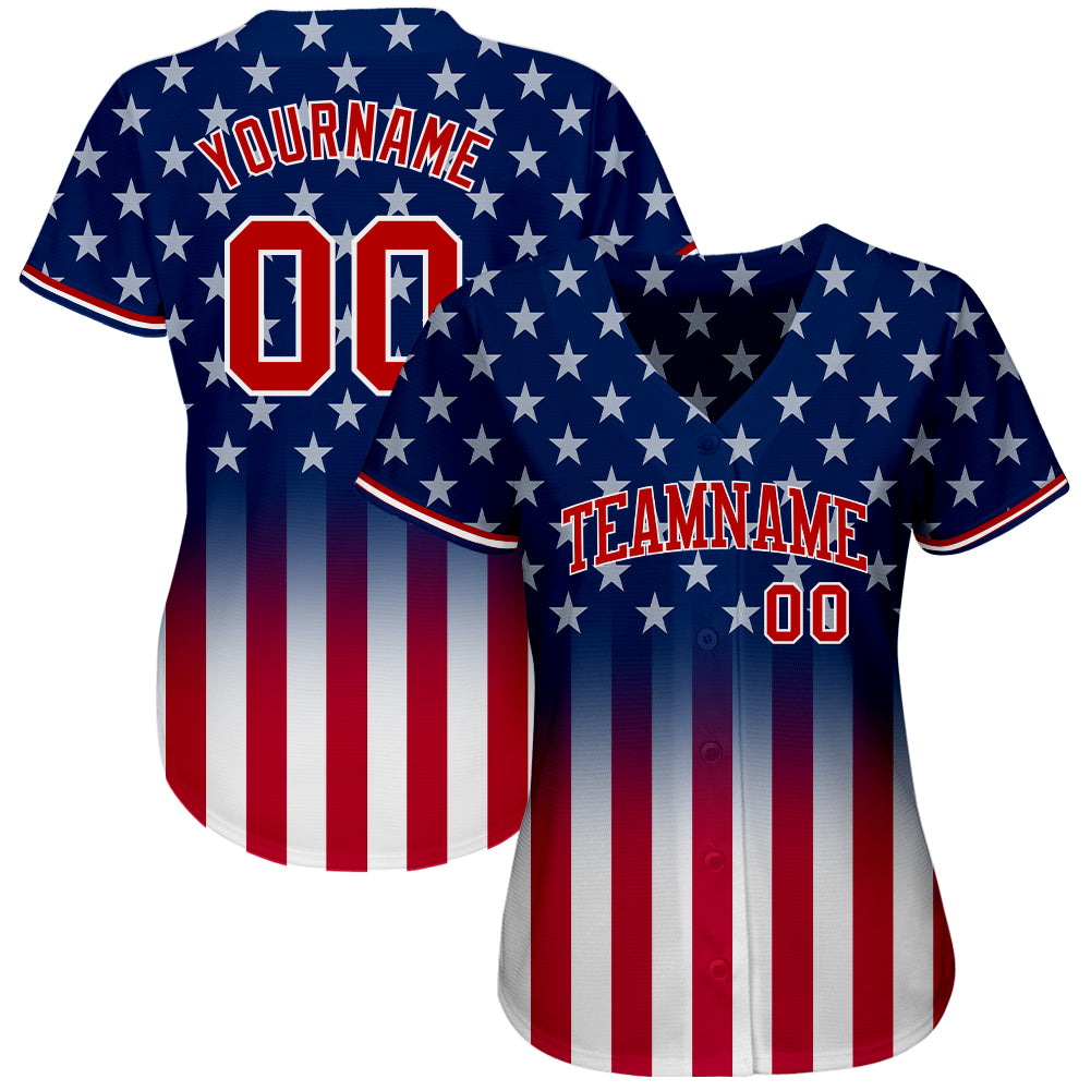 FIITG Custom Basketball Jersey Royal Red-White 3D Pattern Design American Flag Authentic