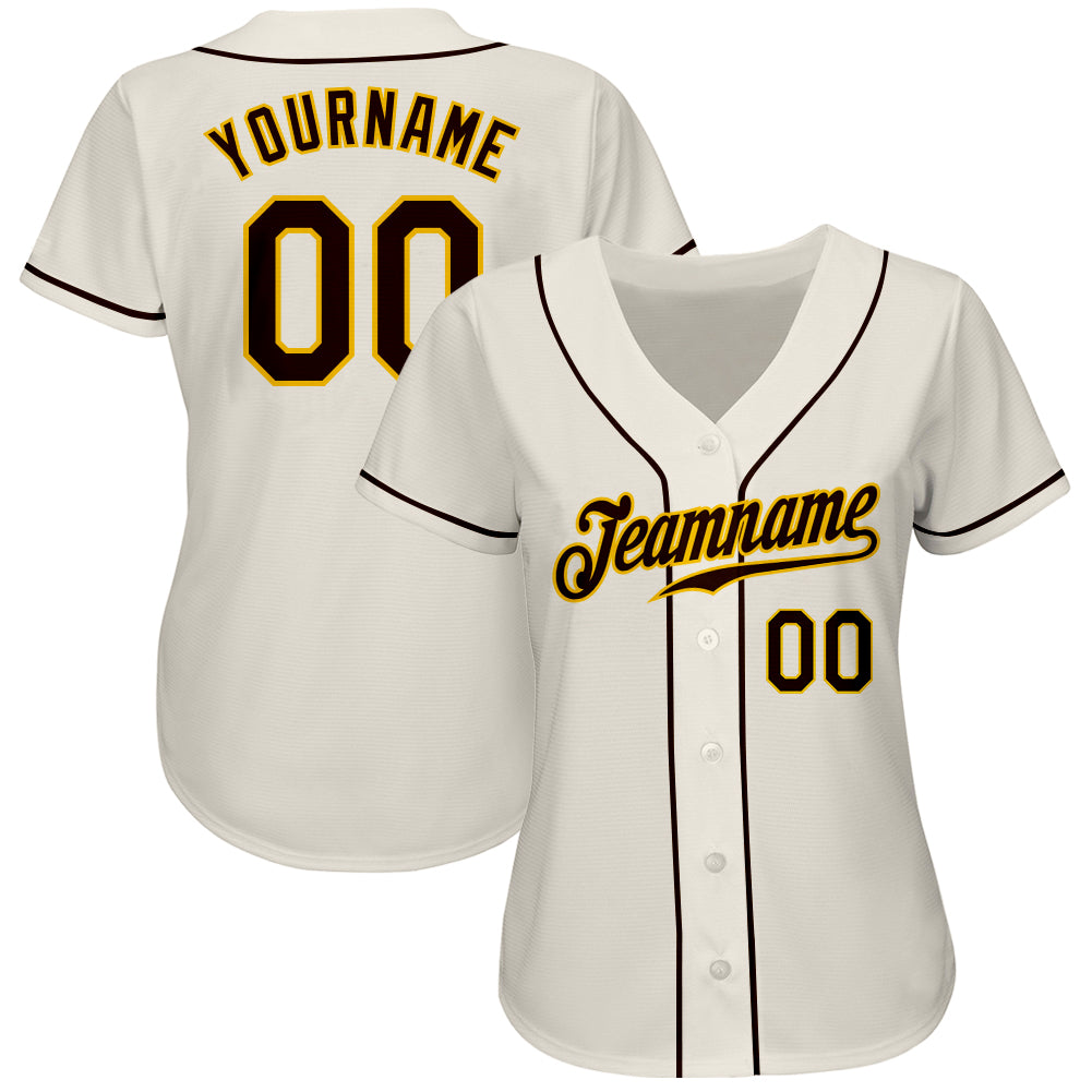 Cheap Custom Brown White-Cream Authentic Raglan Sleeves Baseball