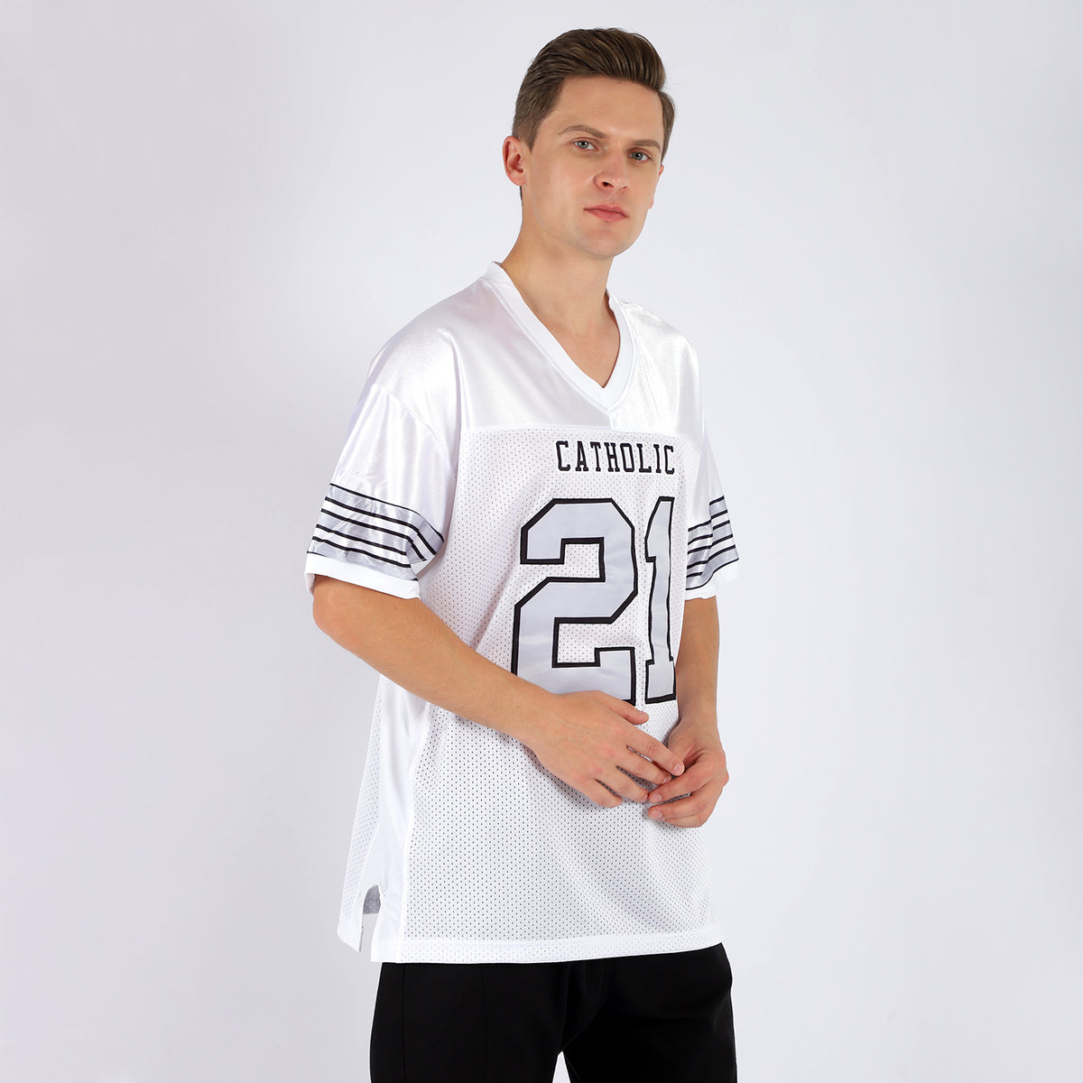 Custom White Silver-Black Mesh Authentic Football Jersey – Fiitg