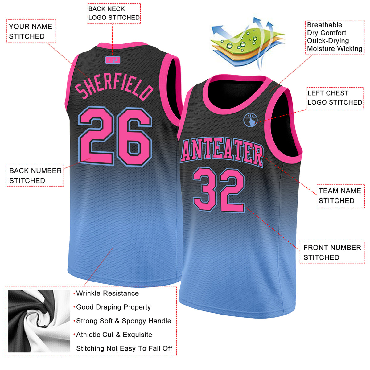 Custom Figure Pink-Gold Music Festival Round Neck Sublimation Basketball  Suit Jersey Fast Shipping – FiitgCustom