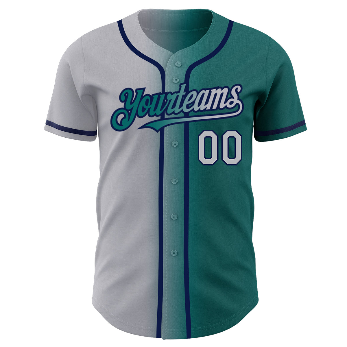 Custom Teal Pink-Black Authentic Gradient Fashion Baseball Jersey