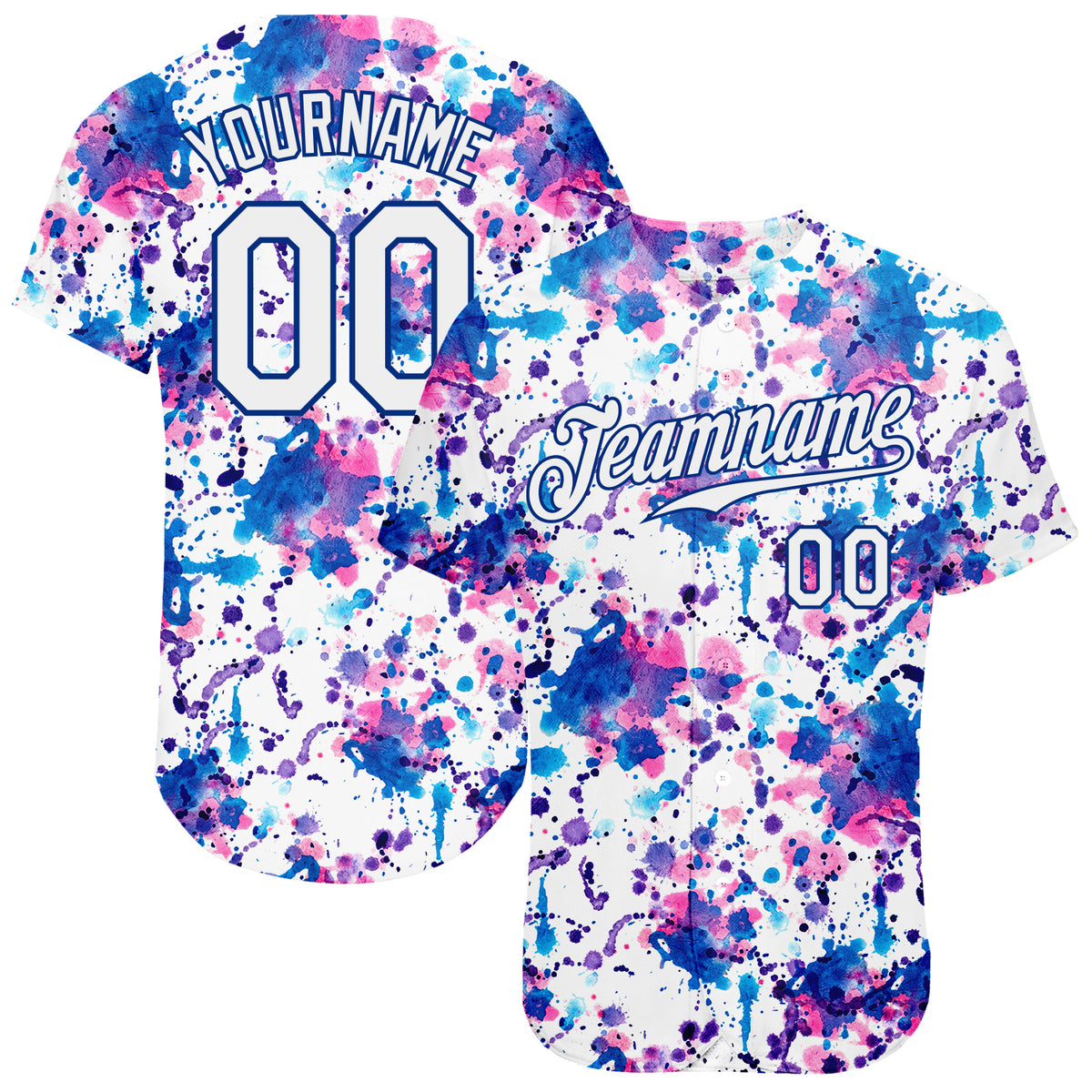 Custom Sublimated Camo Baseball Jersey Mens Two Button 100