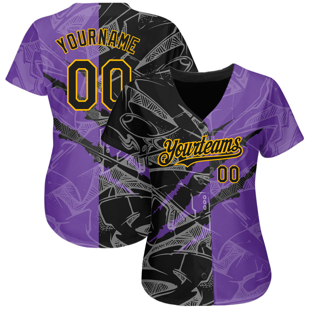 Purple and yellow baseball 2024 jersey