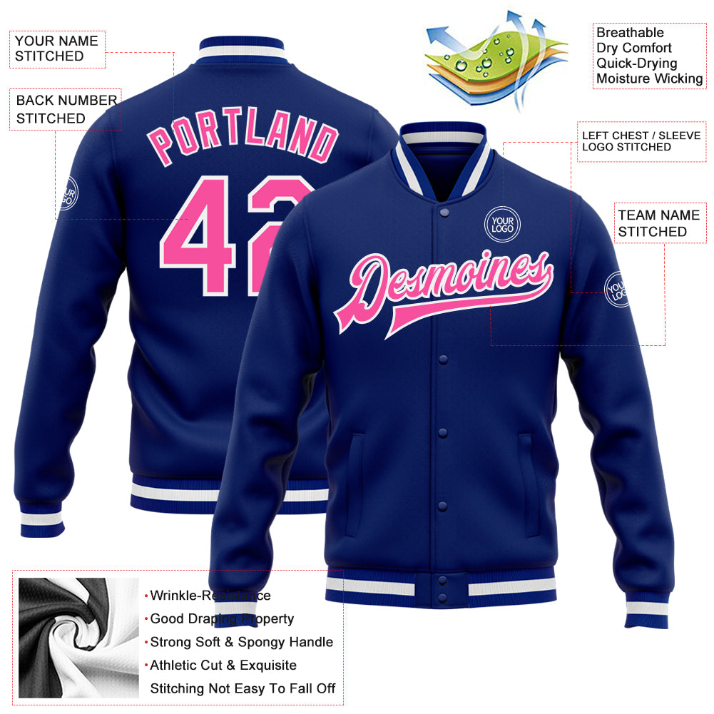  Custom Name Team Name Number Pink White-Royal