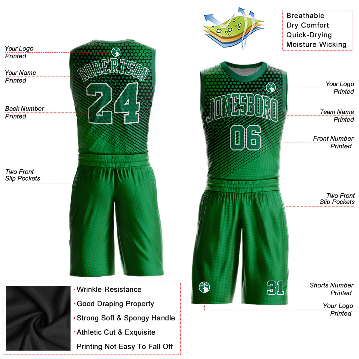 FIITG Custom Basketball Suit Jersey Neon Green Neon Green-Gold Round Neck Sublimation