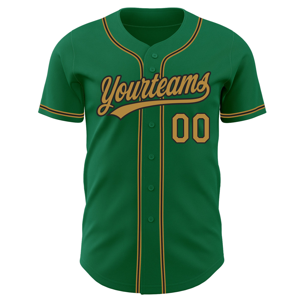 Sale Build Black Baseball Authentic Kelly Green Jersey Old Gold –  CustomJerseysPro