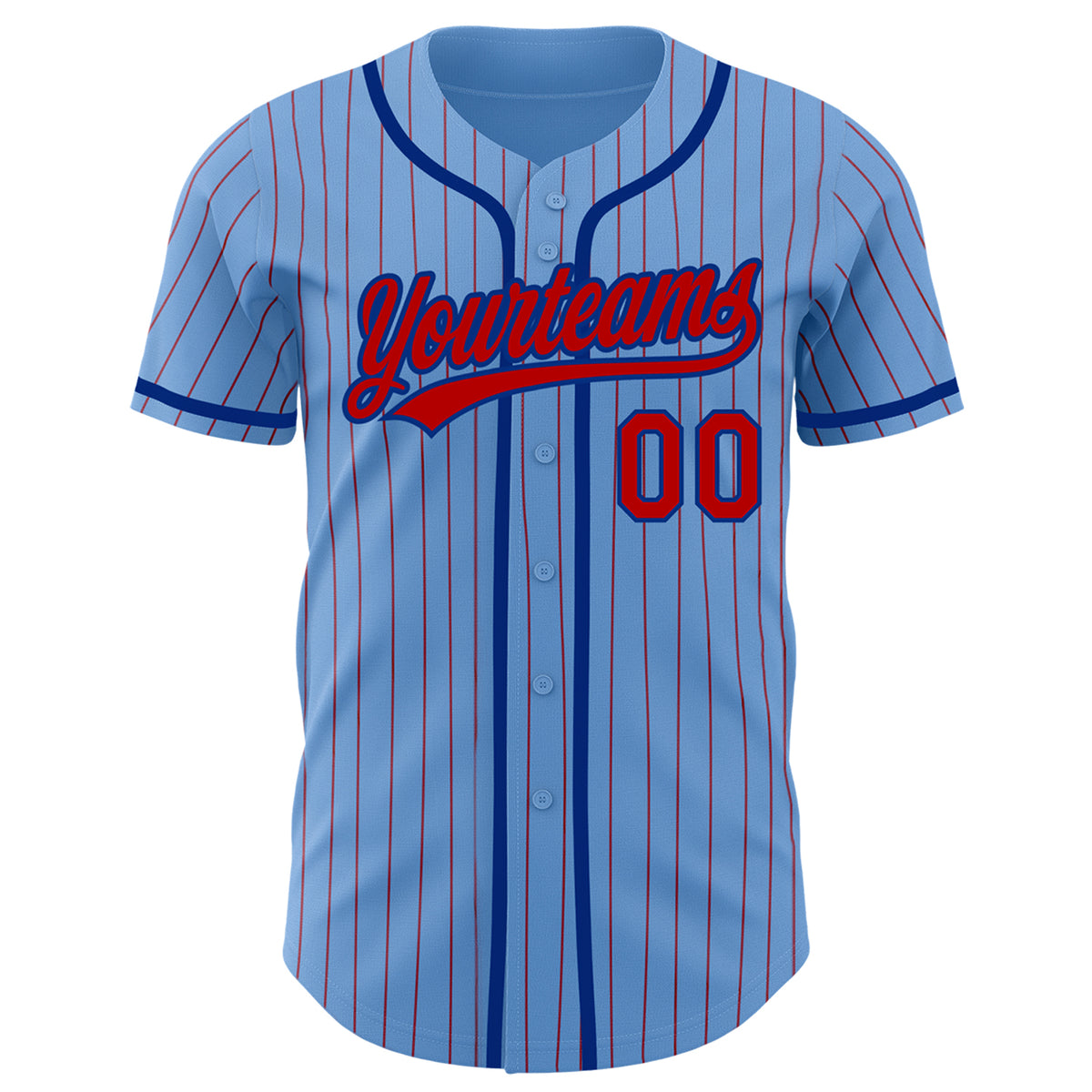 Custom Light Blue Red Pinstripe Red-Navy Authentic Baseball Jersey Fast  Shipping – FiitgCustom