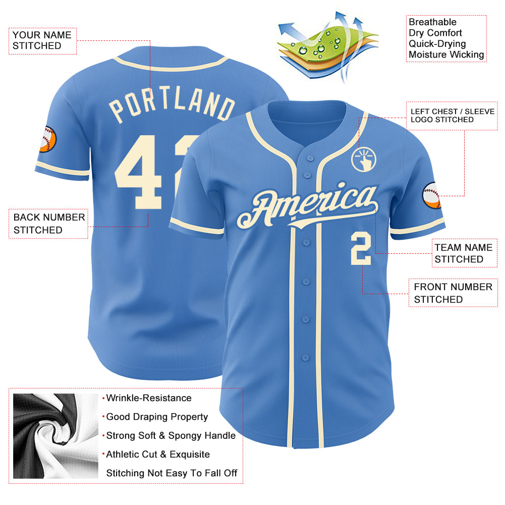 Custom Powder Blue Baseball Jerseys, Baseball Uniforms For Your Team