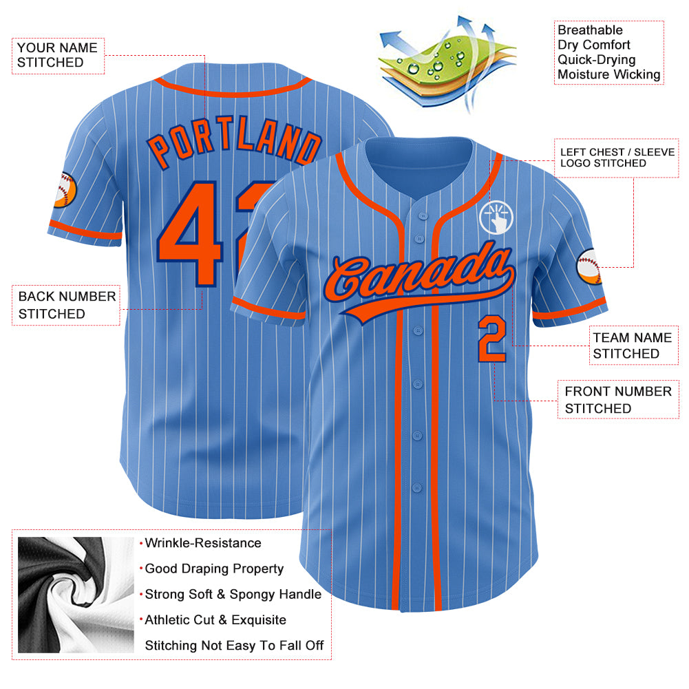 Custom Orange Neon Green Royal-White Gradient Fashion Authentic Baseball Jersey