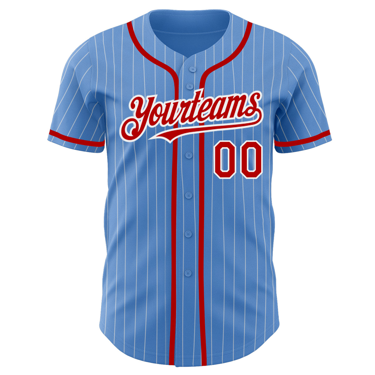 Custom Own Powder Blue White Red Authentic Baseball Stitched Jersey Free  Shipping – Fiitg