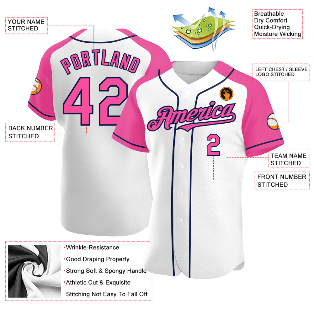 Custom Logo Name Number Pink Baseball Jersey