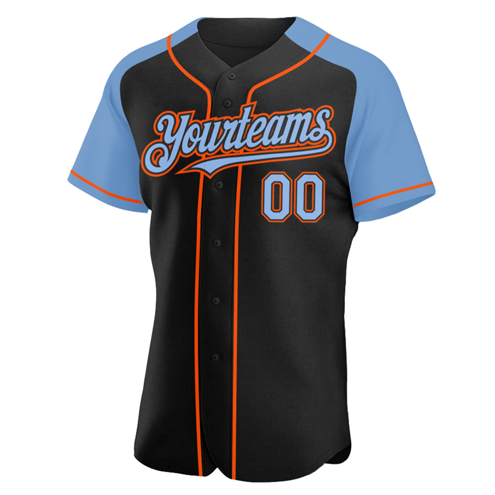 Custom White Black Pinstripe Orange-Black Authentic Raglan Sleeves Baseball  Jersey