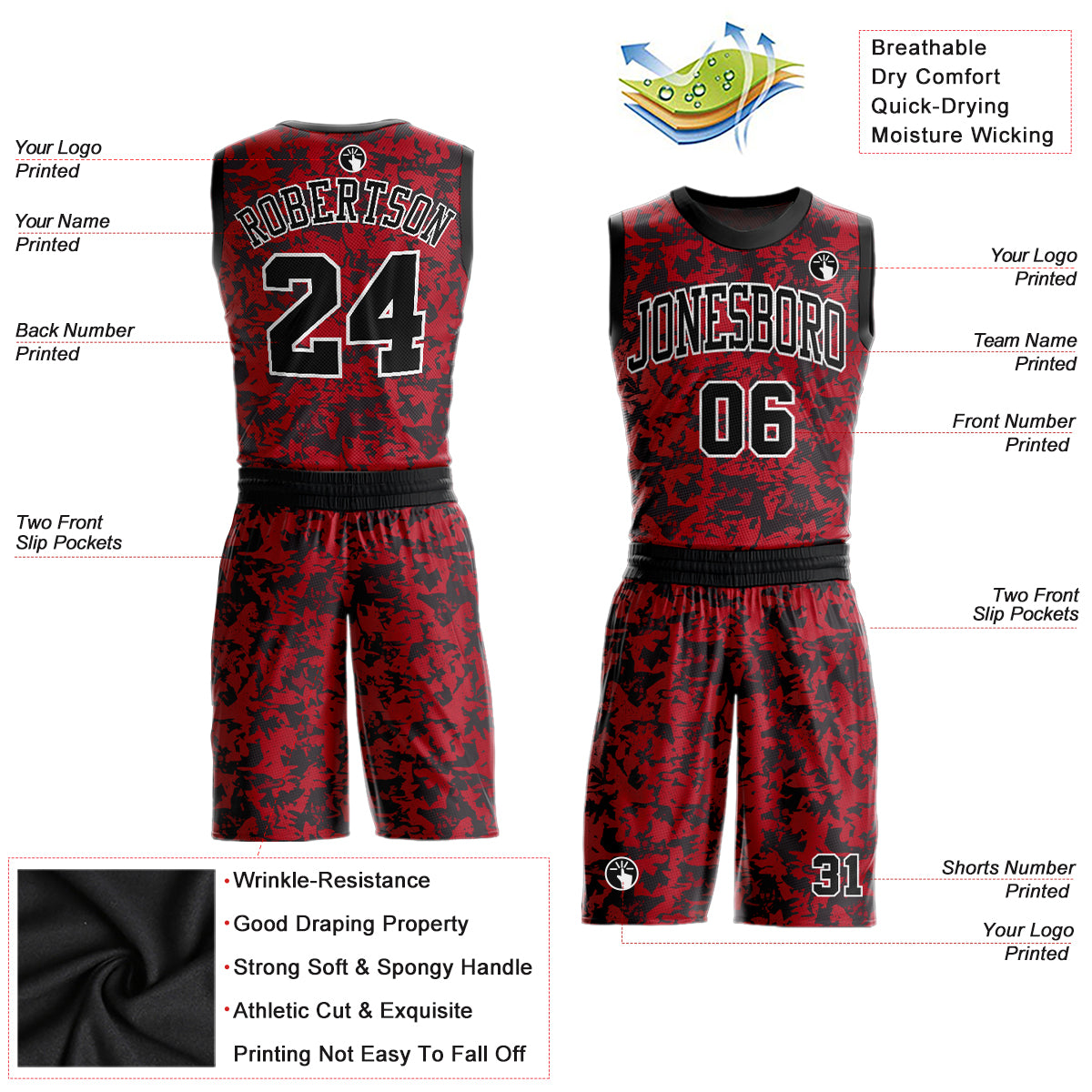Custom Red Black-Gold Authentic Fade Fashion Basketball Jersey Free  Shipping – Fiitg