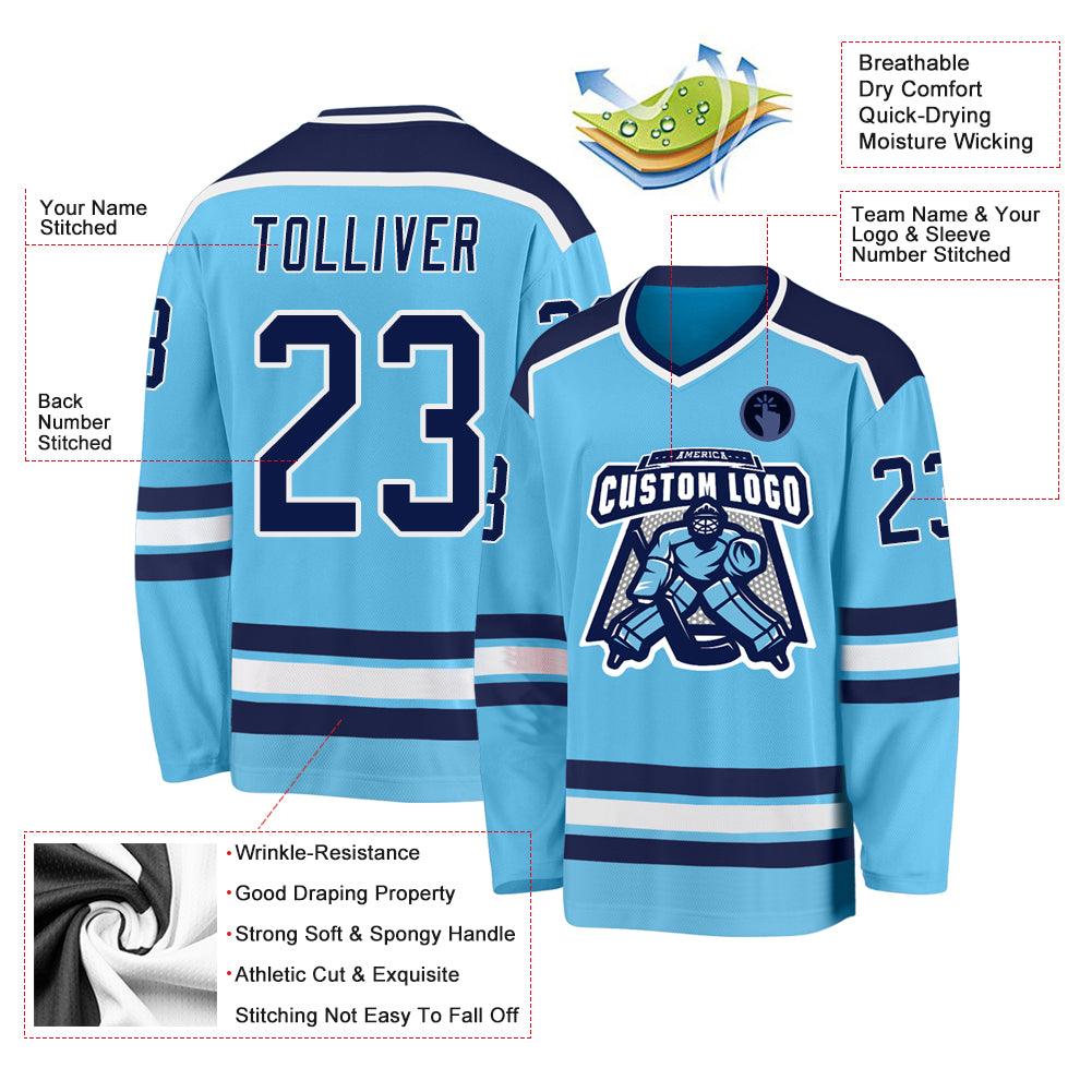 Cheap Custom Neon Green White-Navy Hockey Jersey Free Shipping