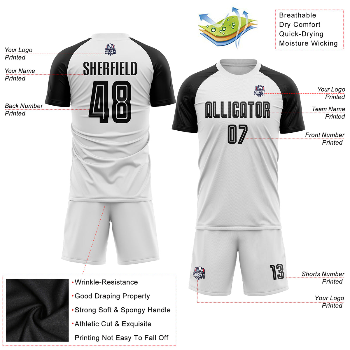 Custom Pink White-Black Sublimation Soccer Uniform Jersey – Fiitg