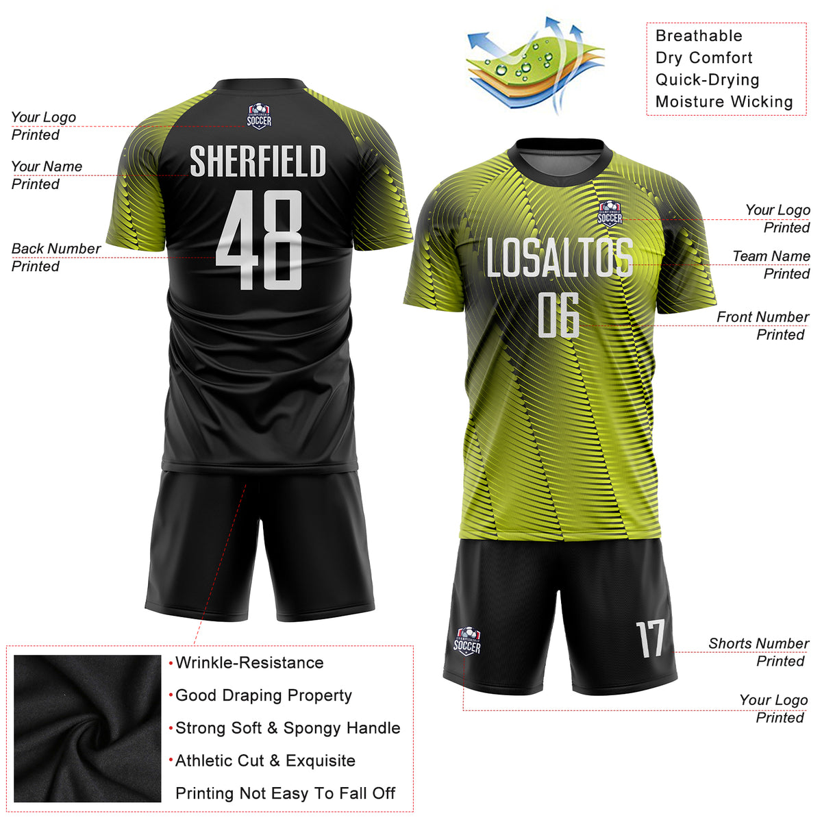 Custom Royal White-Black Sublimation Soccer Uniform Jersey Fast