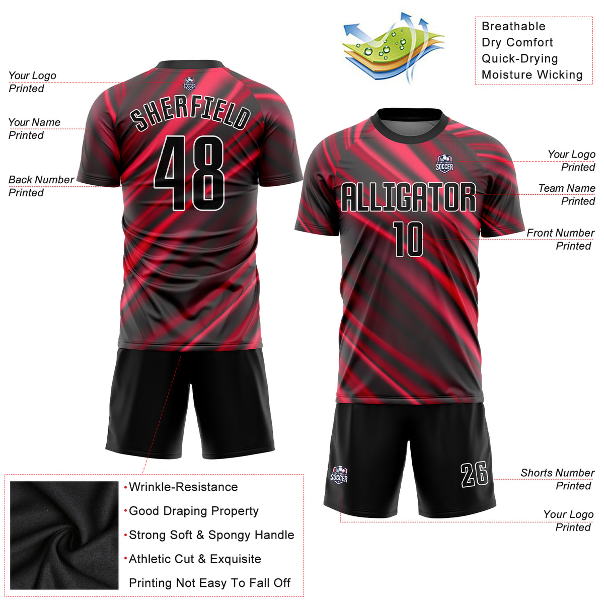 Custom Aqua Red-Black Sublimation Soccer Uniform Jersey Free Shipping –  Fiitg