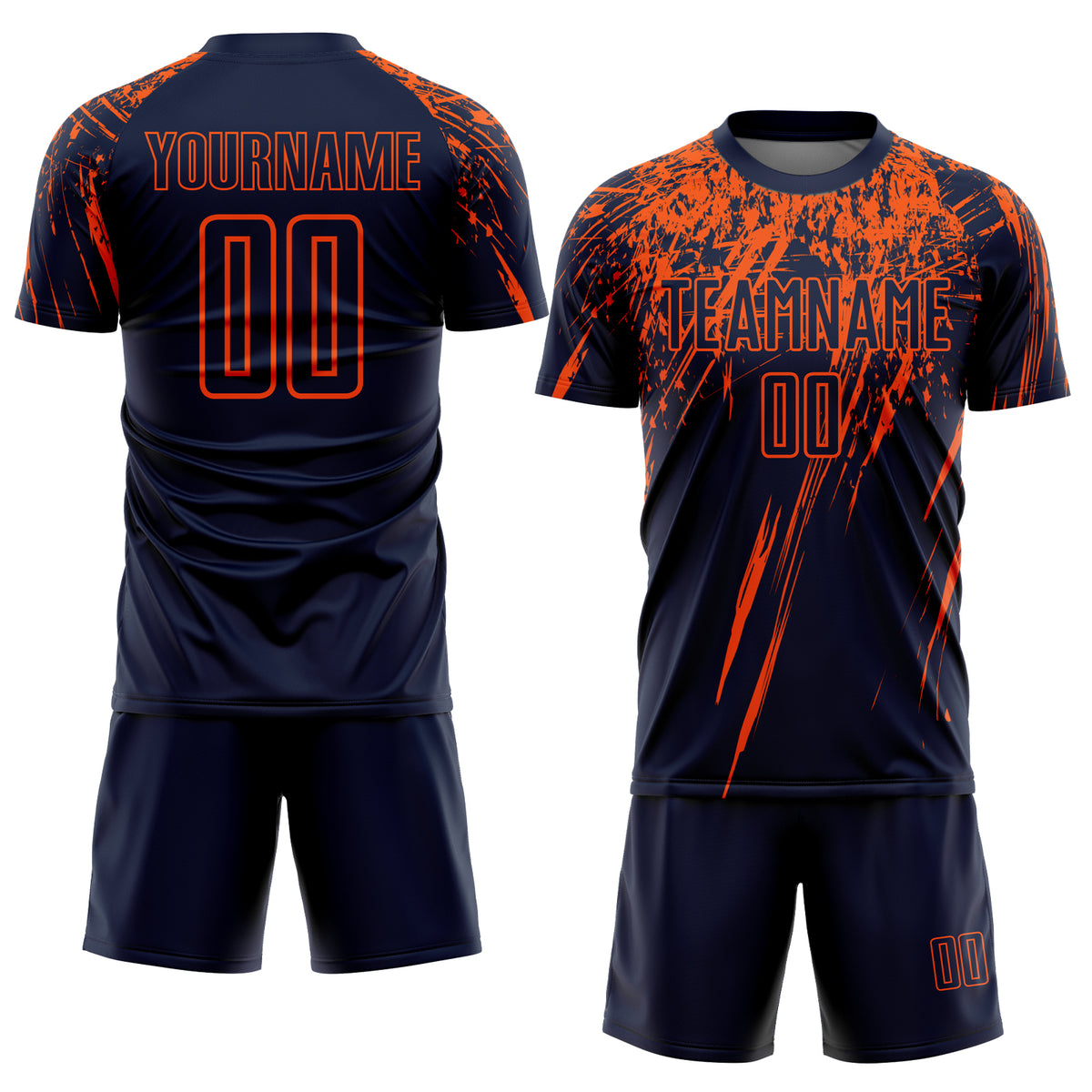 Custom Sky Blue Navy-Orange Sublimation Soccer Uniform Jersey Fast Shipping  – FiitgCustom