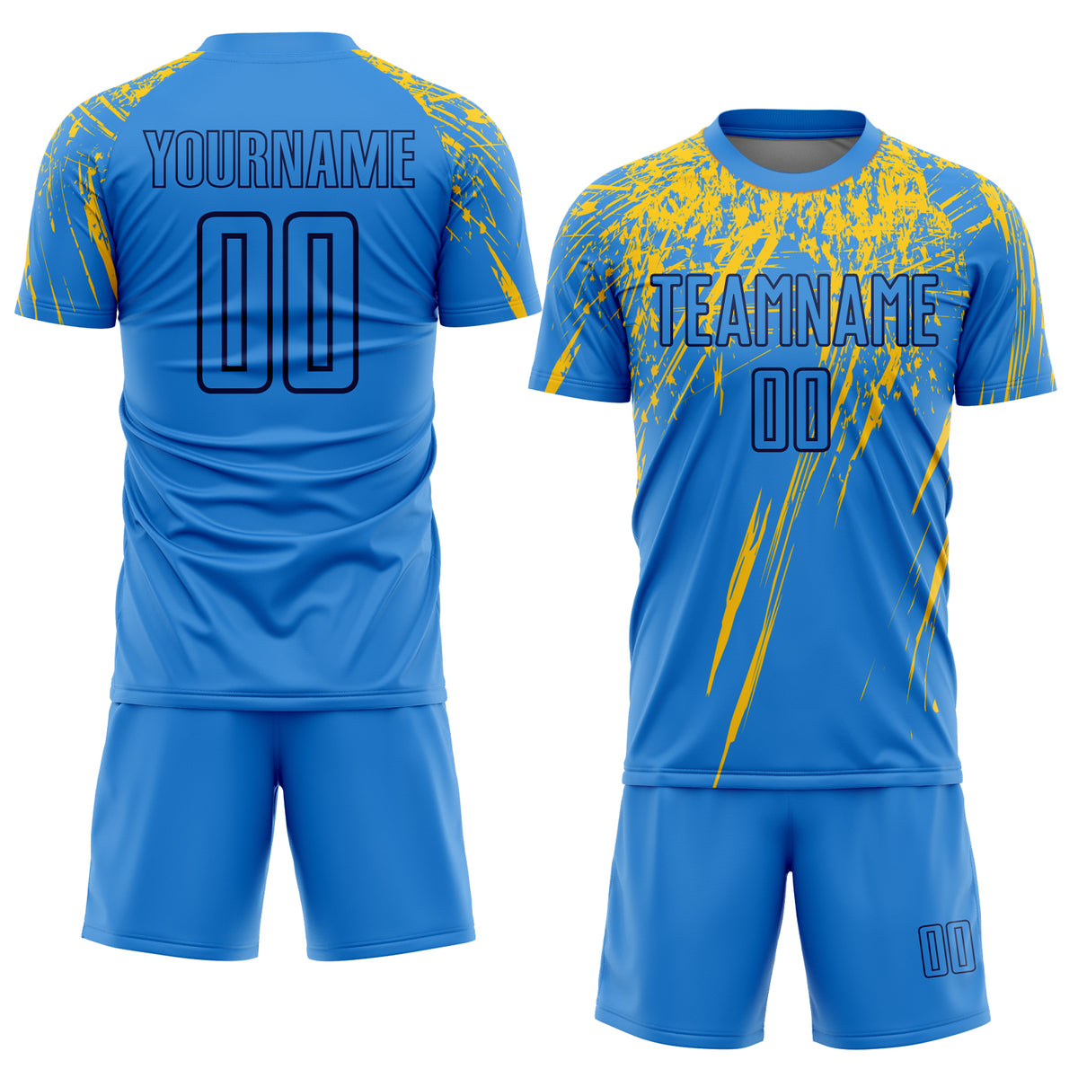 Sublimation Yellow Blue Football Team Jersey