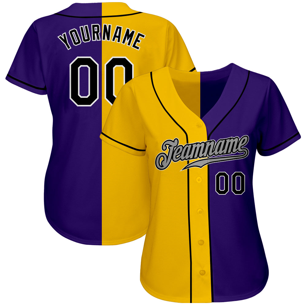 Custom Purple Black-Gold Authentic Fade Fashion Baseball Jersey Fast  Shipping – FiitgCustom