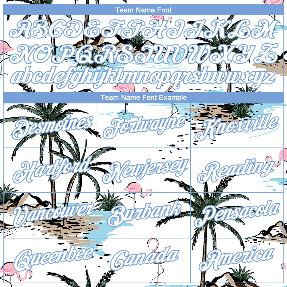 Custom Pink Light Blue-White 3D Pattern Design Palm Trees Authentic Ba -  Best Custom