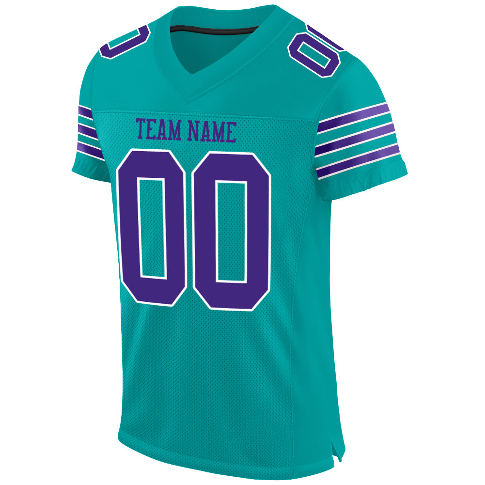 Cheap Custom Purple Orange-White Mesh Authentic Football Jersey