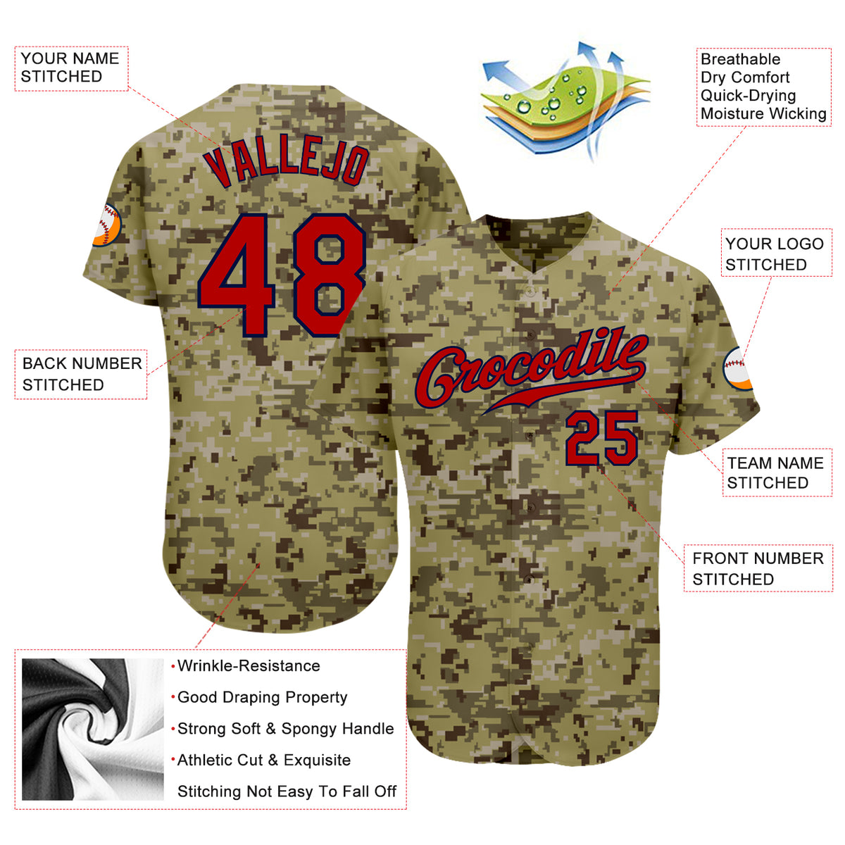 Camo Baseball Jerseys