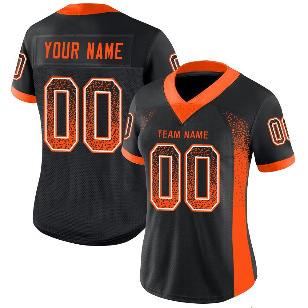 Custom Aqua Orange-White Drift Fashion Football Jersey Women's Size:M