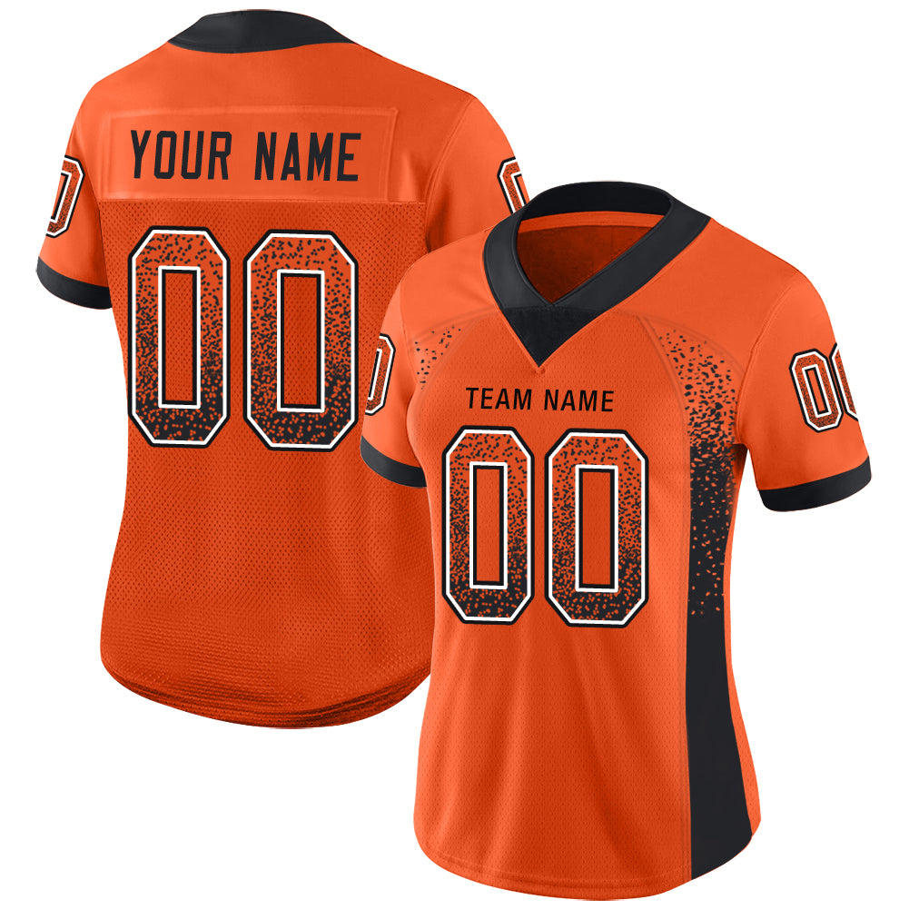 FIITG Custom Football Jersey Orange Black-White Mesh Drift Fashion