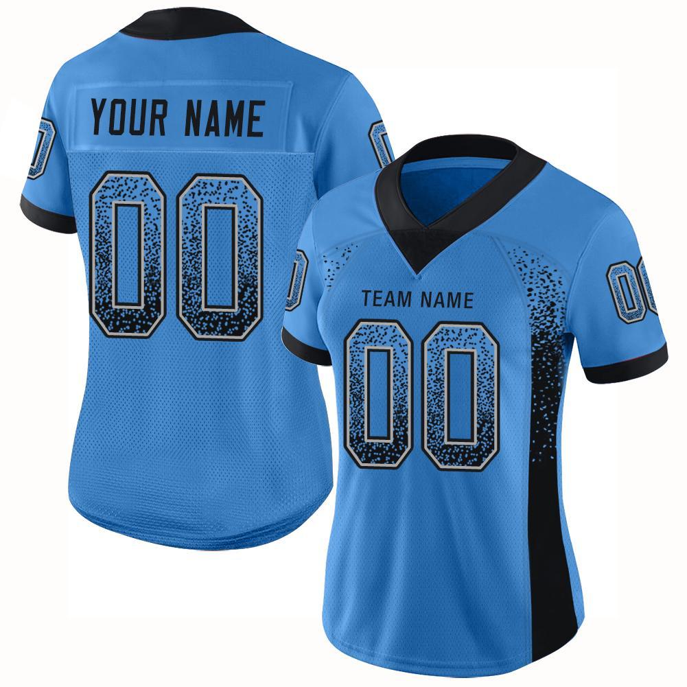 Custom Navy Neon Green-Gray Mesh Drift Fashion Football Jersey