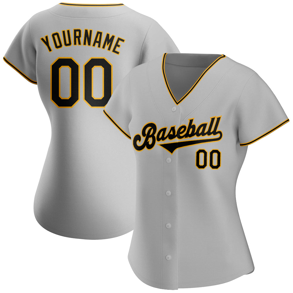 Custom Own Gold Black White Authentic Baseball Stitched Jersey Free  Shipping – Fiitg