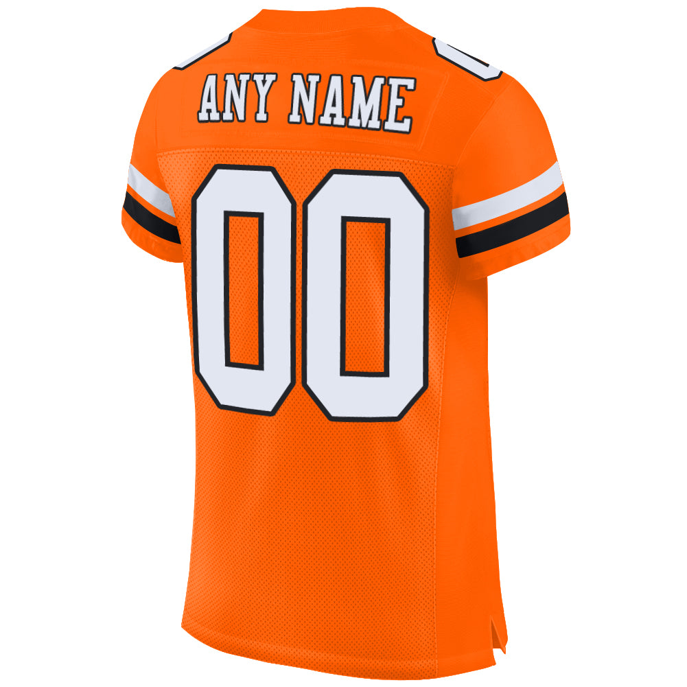 FIITG Custom Football Jersey Black Orange-White Mesh Authentic