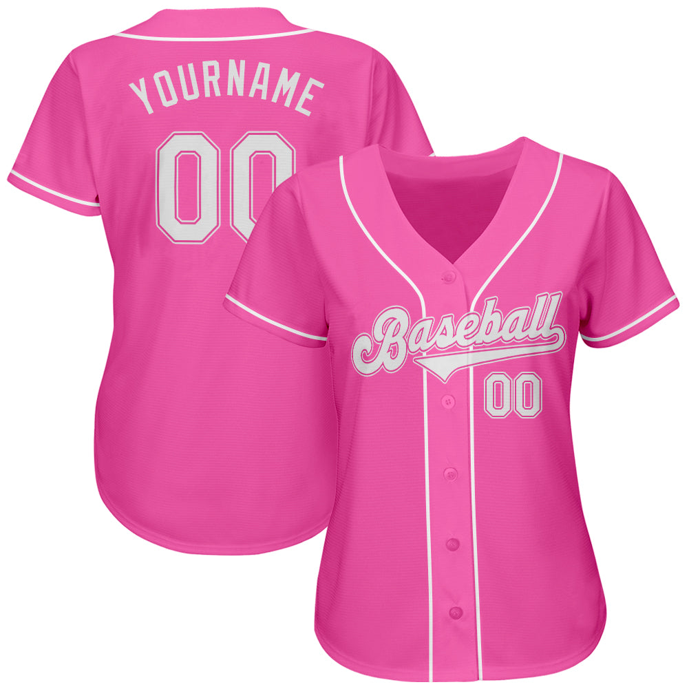 Custom Baseball Jersey Pink White-Royal 3D Pattern Design Authentic Men's Size:3XL