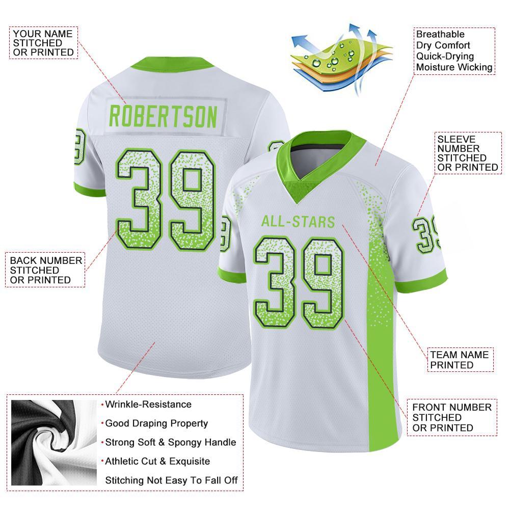 FIITG Custom Football Jersey Neon Green Navy-White Mesh Authentic