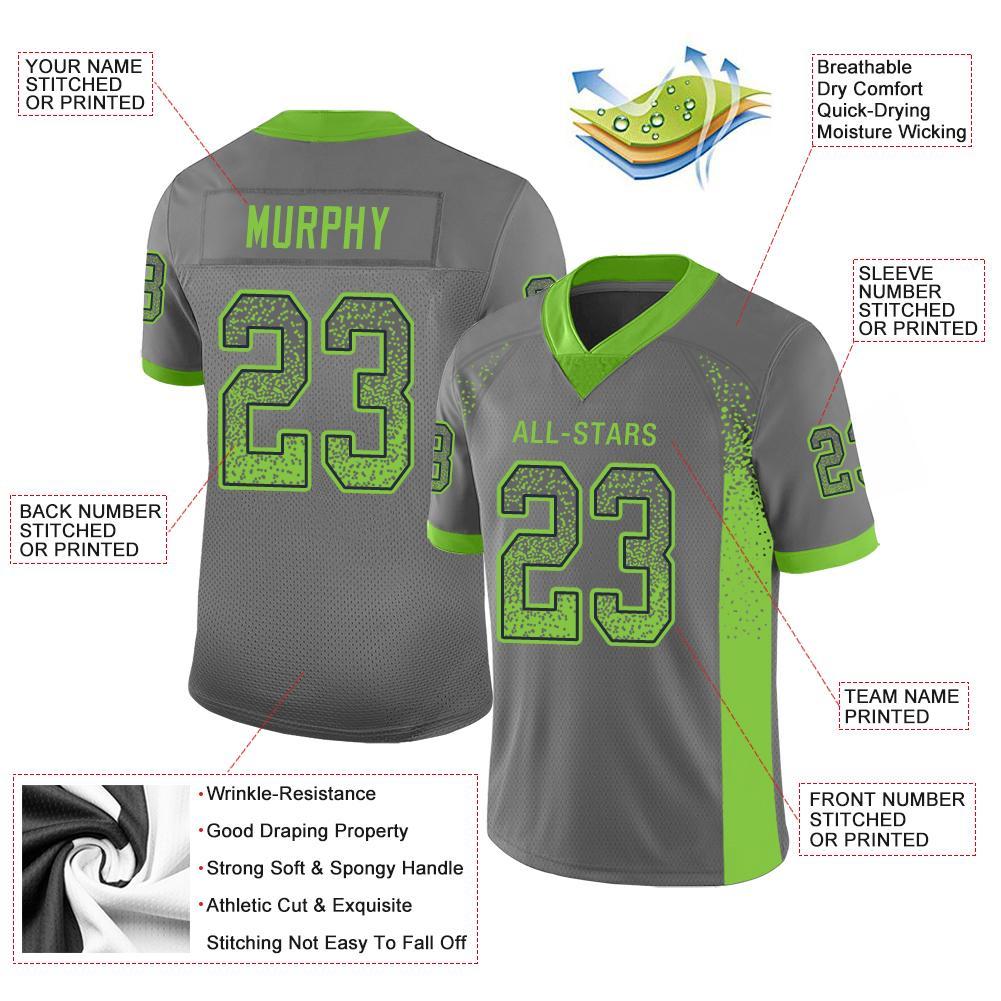 FIITG Custom Football Jersey Neon Green Navy-White Mesh Authentic