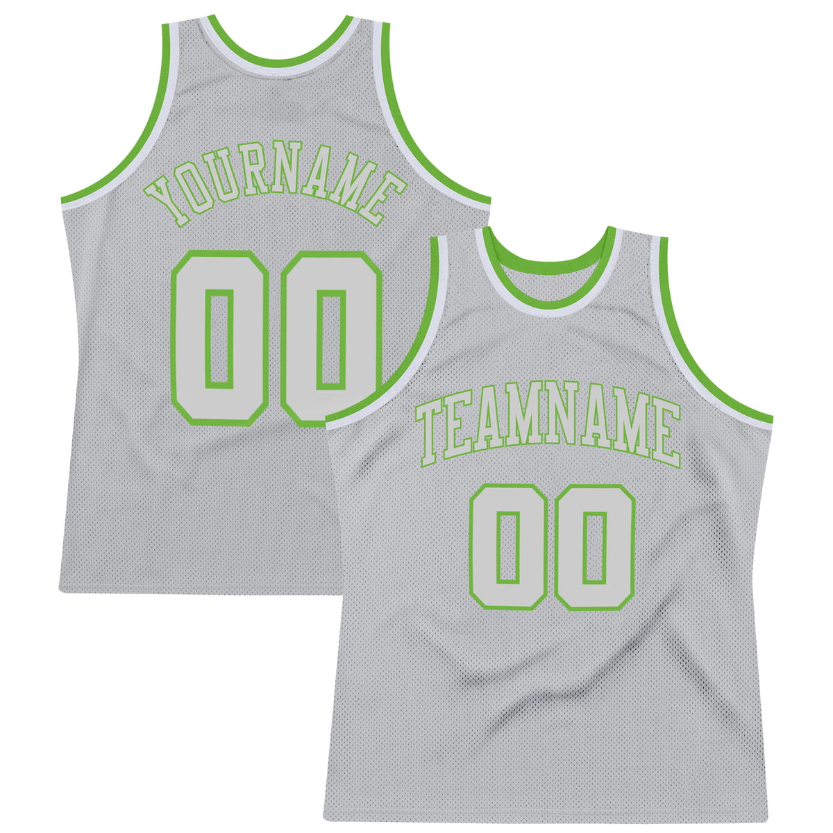 FIITG Custom Basketball Jersey Neon Green White V-Neck