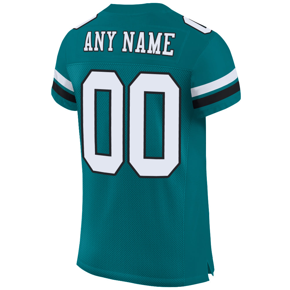 Cheap Custom Teal Black-White Authentic Throwback