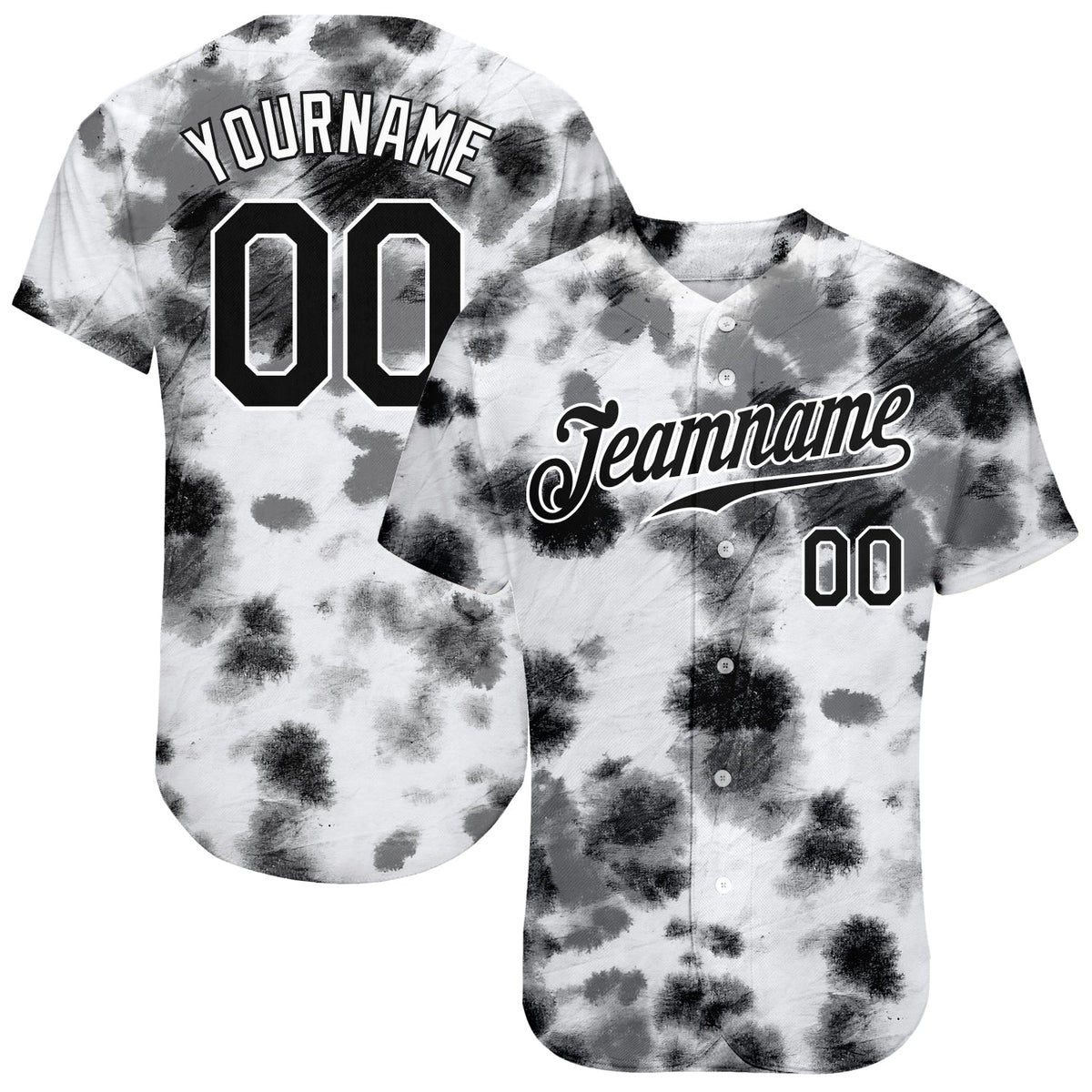 Custom Tie Dye Aqua-Black 3D Authentic Baseball Jersey Discount