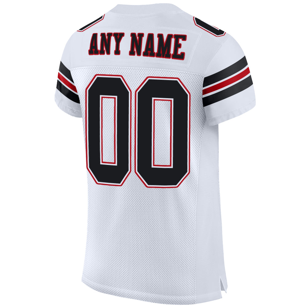 Custom Black Orange-White Mesh Authentic Football Jersey – Fiitg